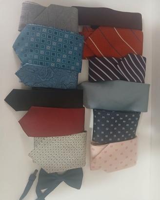 Lotto Cravatte Uomo Eleganti (Seta/Jacquard) + Pap