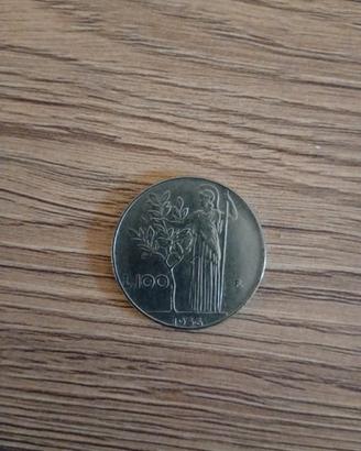moneta 100 lire. 1956