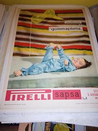 manifesto poster pubblicitario Pirelli gomma 1951