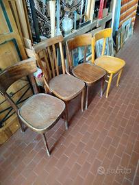 4 sedie in legno antiche 