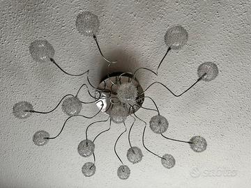 Lampadario a sfere cromato design moderno