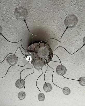 Lampadario a sfere cromato design moderno