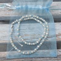 Collana perle e acquamarina 