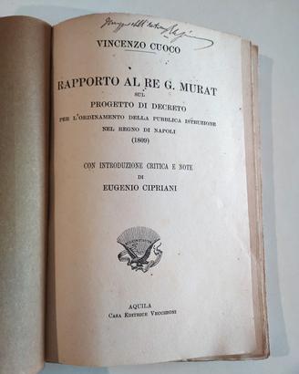 Vincenzo Cuoco "Rapporto al re G. Murat" 1925
