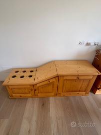 Mobile taverna + coppia panche ad angolo in legno