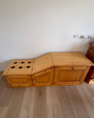 Mobile taverna + coppia panche ad angolo in legno