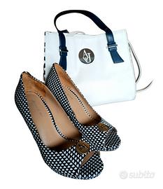 Scarpe e borsa Armani Jeans bianco/nere