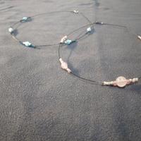 Coppia Collane "girocollo" con perle Blu e Rosa