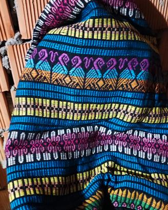 Sacca Messicana tessuto cotone lavorato a mano