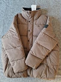 Calvin Klein CK Badge Oversized Puffer Mocha Brown
