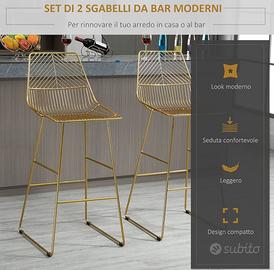 Set di 2 Sgabelli da Bar