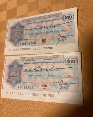 MINI Assegni circolari, ist. banca Italiano 1976