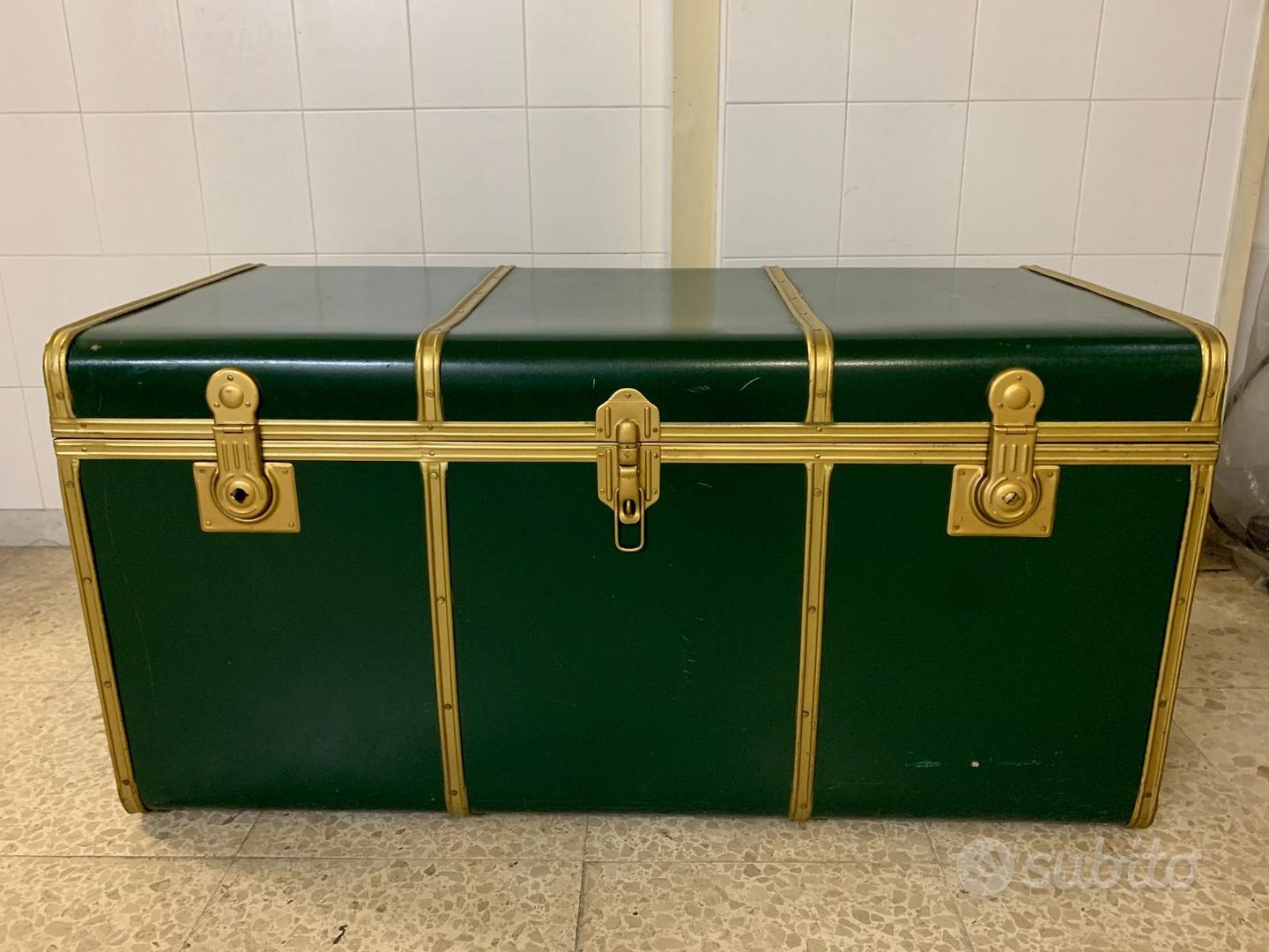 Baule vintage verde con dettagli dorati - Arredamento e Casalinghi In  vendita a Foggia
