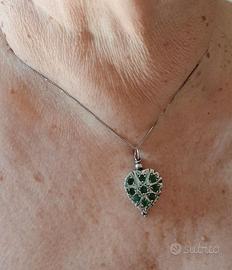 Collana Pendente Argento 925 & Radici di Smeraldo