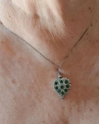 Collana Pendente Argento 925 & Radici di Smeraldo