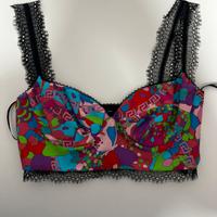 Top floreale Versace x Dua Lipa