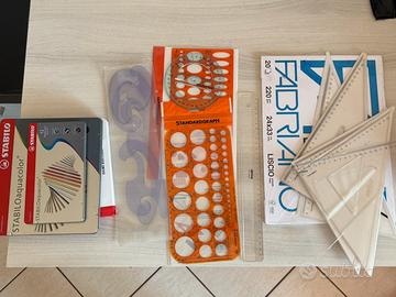 set strumenti scolatici geometria/disegno tecnico