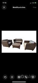 Set divano2 posti, 2 poltrone,  1 tavolinetto