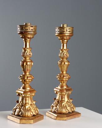 Coppia di Torcieri in Legno - Prima metà '900