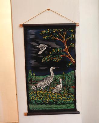 Arazzo Vintage tecnica pittura su velluto