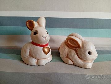 Due conigli ceramici vintage Thun da collezione