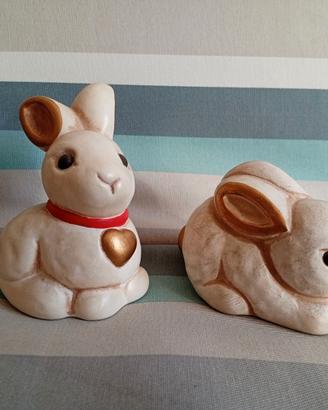 Due conigli ceramici vintage Thun da collezione
