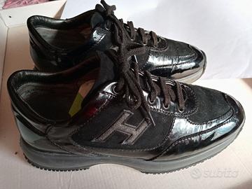Hogan scarpe donna n°35 vernice pelle nero
