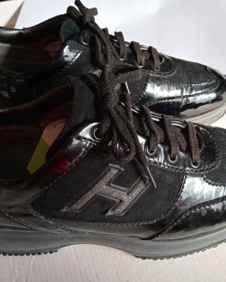 Hogan scarpe donna n°35 vernice pelle nero