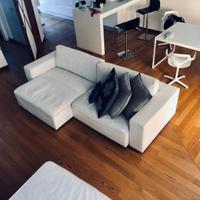 DIVANO DESIGN | Flexteam GENIUS con pouf in pelle