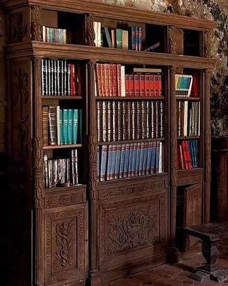 Grande libreria antica in legno