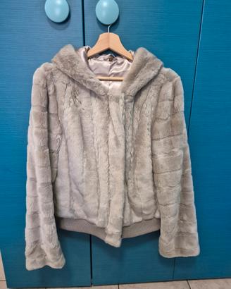 Giacca eco-pelliccia con cappuccio Conbipel