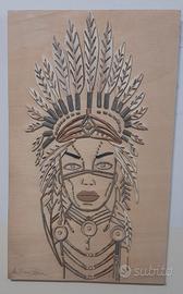Quadro Artigianale in Legno - Nativo Americo 