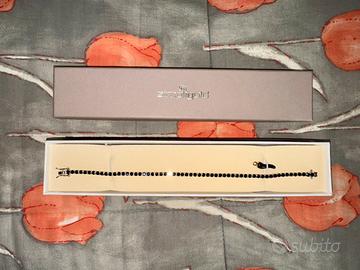 Tennis nero argento e zirconi bracciale uomo nuovo