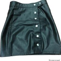 Gonna con bottoni colore nera eco pelle