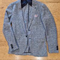 Giacca estiva blu/azzurro Tg.46 lino nuova