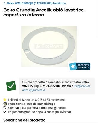 Oblo lavatrice Beko