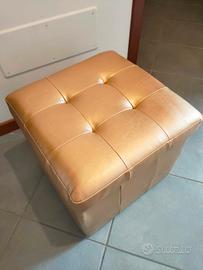 Pouf contenitore ecopelle oro design - Puff 40x40
