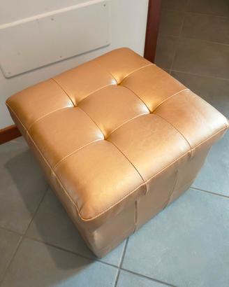 Pouf contenitore ecopelle oro design - Puff 40x40
