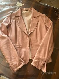 Giacca vera pelle rosa