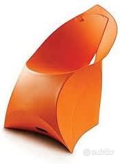 poltrona design flux arancio pieghevole