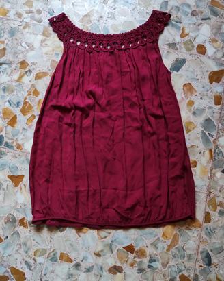 Blouse Viscosa Rossa con Pizzo Made in Italy