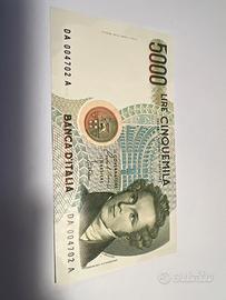 5.000 Lire Vincenzo Bellini (1985) Quasi SPL