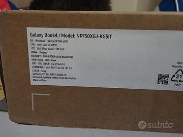 Samsung Galaxy Book4 15,6” i3 8GB 256GB SSD Nuovo