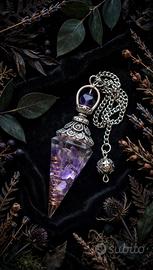 pendolo esoterico ornamentale in Ametista 