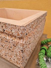 Lavandino Pietra Esterno con supporto inox