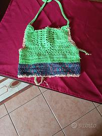 top in cotone lavorazione ad uncinetto 