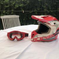 casco cross/enduro acerbis + mascherina 100%