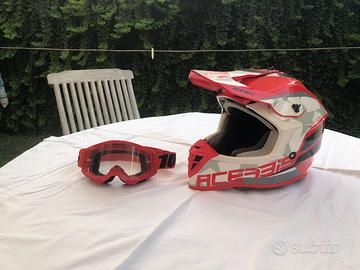 casco cross/enduro acerbis + mascherina 100%