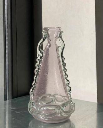 Vaso rosa di Murano vintage con greca