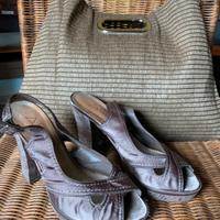 Scarpe estive in raso 37 con borsetta